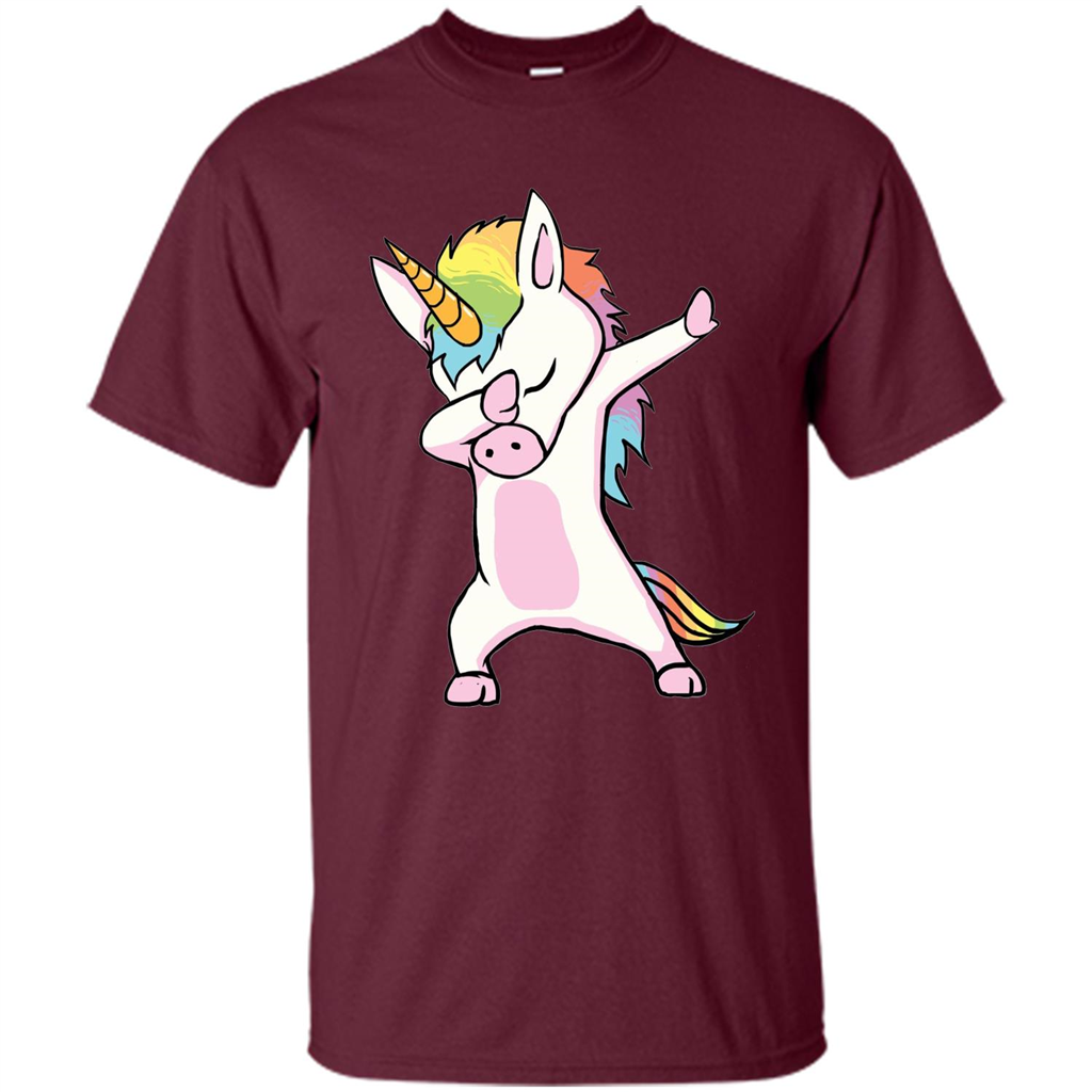 Dab Dance T-shirtUnicorn Cute Dabbing Maroon