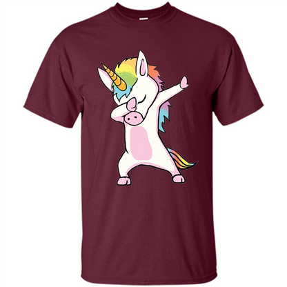 Dab Dance T-shirtUnicorn Cute Dabbing Maroon