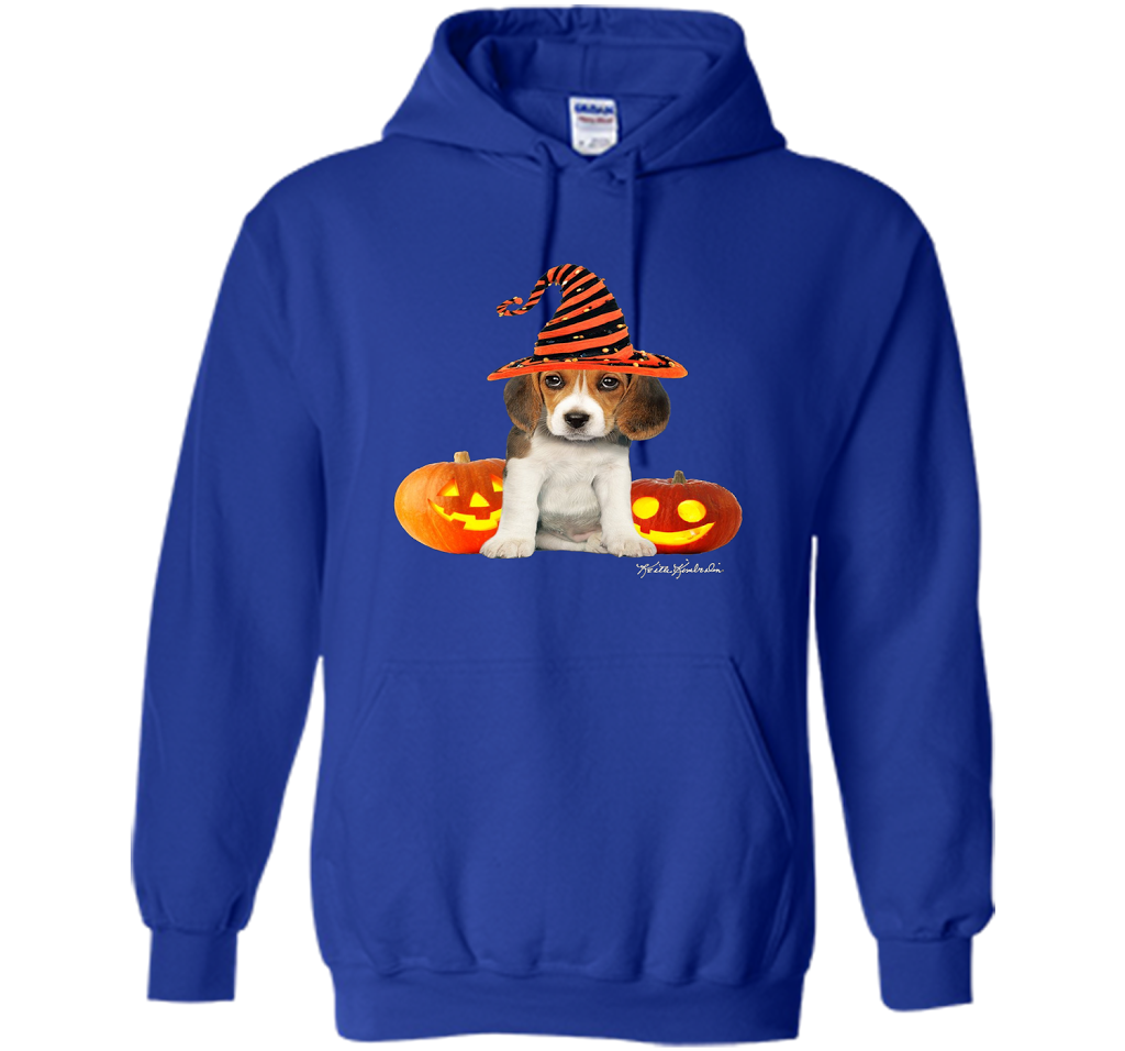 Cute Halloween Beagle Puppy Pumpkins T-shirt Royal