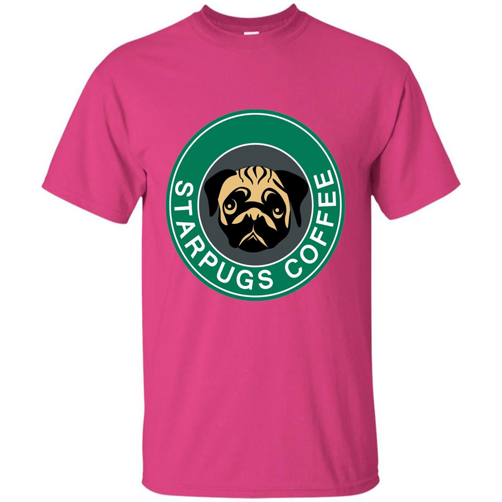 Starpugs Coffee T-shirt Pug Dog Lover T-shirt Heliconia