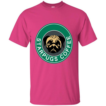 Starpugs Coffee T-shirt Pug Dog Lover T-shirt Heliconia