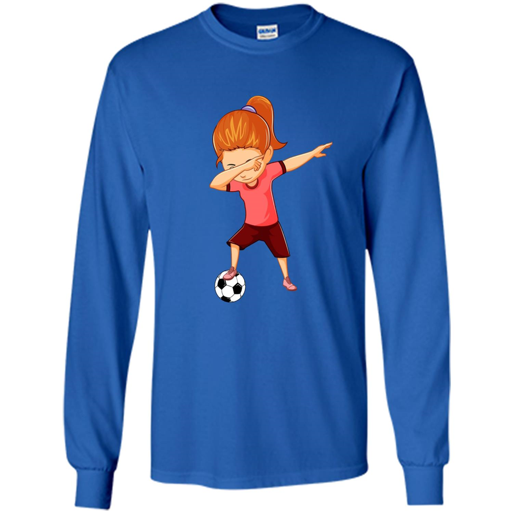 Soccer T-shirt For Girls Funny Dabbing Dab Dance Soccer Ball Royal