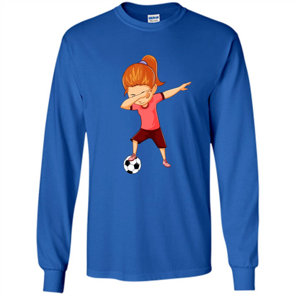 Soccer T-shirt For Girls Funny Dabbing Dab Dance Soccer Ball Royal
