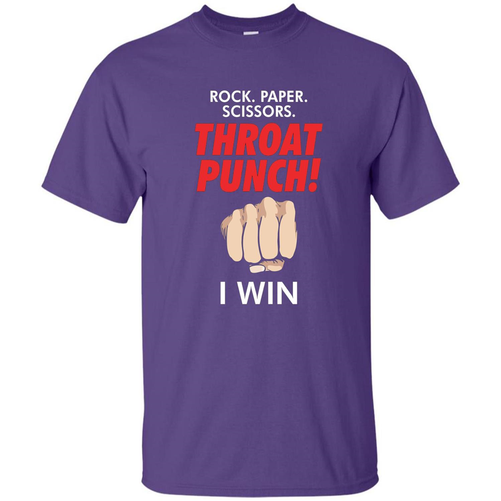 Rock Paper Scissors Throat Punch Funny I Win T-shirt Purple
