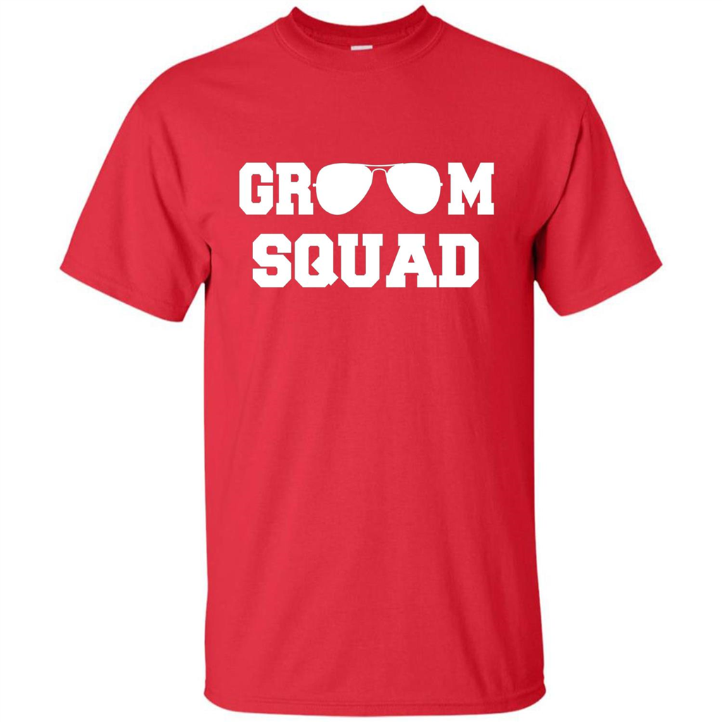 Cool Groom Squad T-Shirt Wedding Party Gift Shirt Red