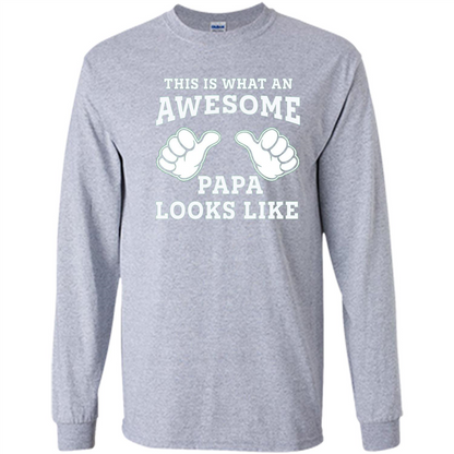 Papa T-shirt Mens This Is What An Awesome Papa Looks Like Sport Grey