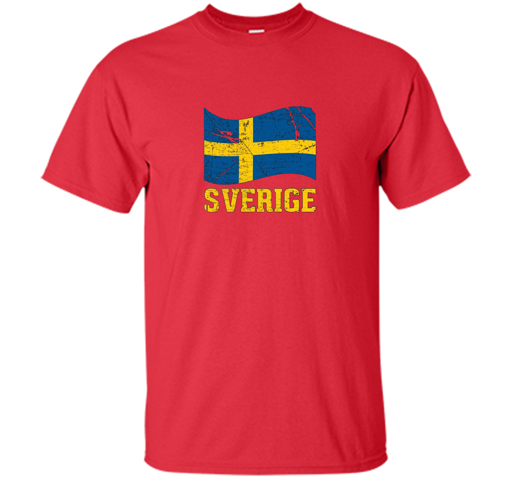 Swedish Flag, Sverige Souvenir Vintage T-Shirt t-shirt Red