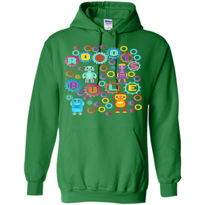 Robots Rule T-shirt Irish Green