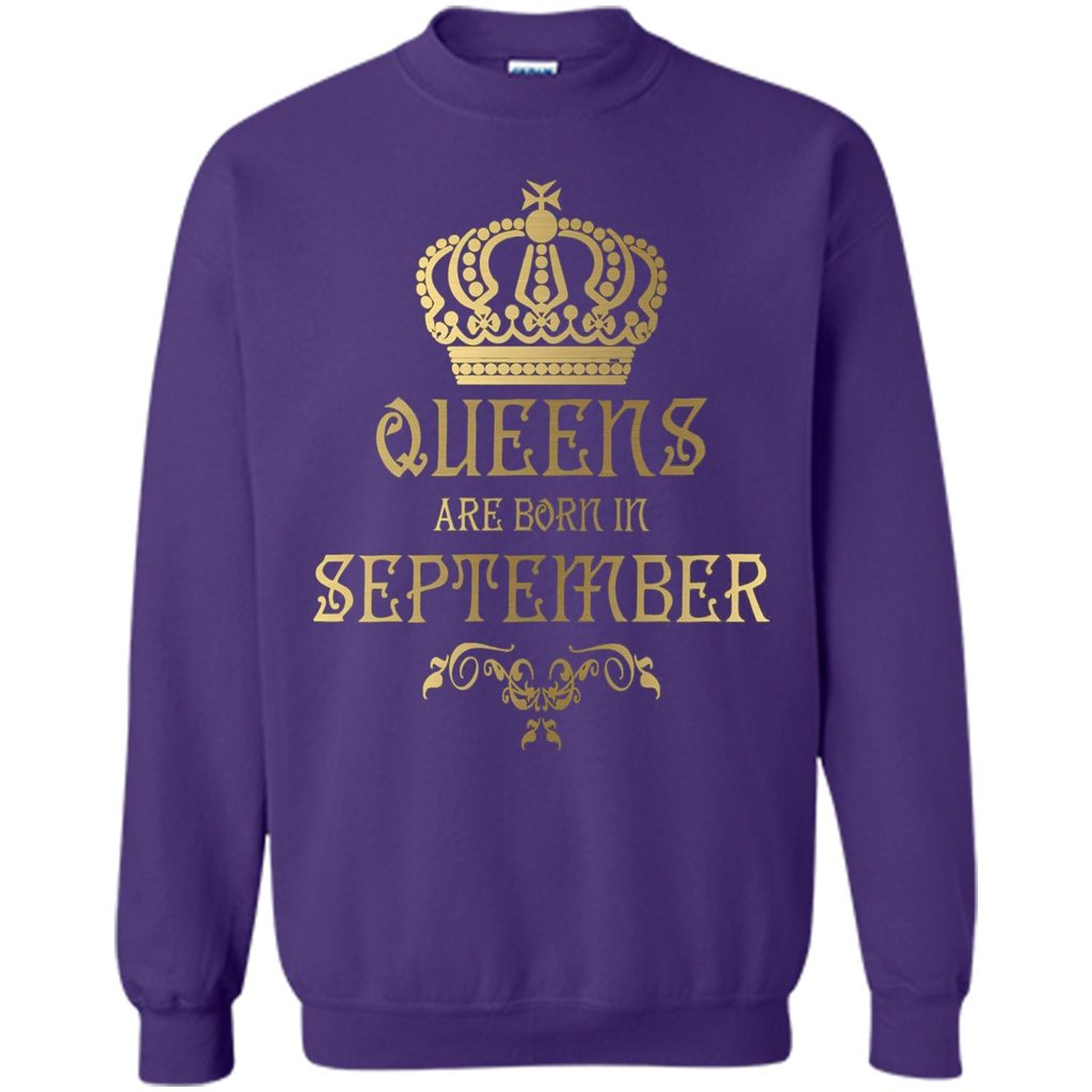 Queens Are Born In September T-shirt Birthday T-Shirt Purple