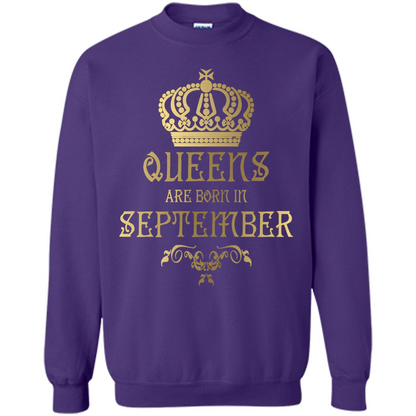 Queens Are Born In September T-shirt Birthday T-Shirt Purple