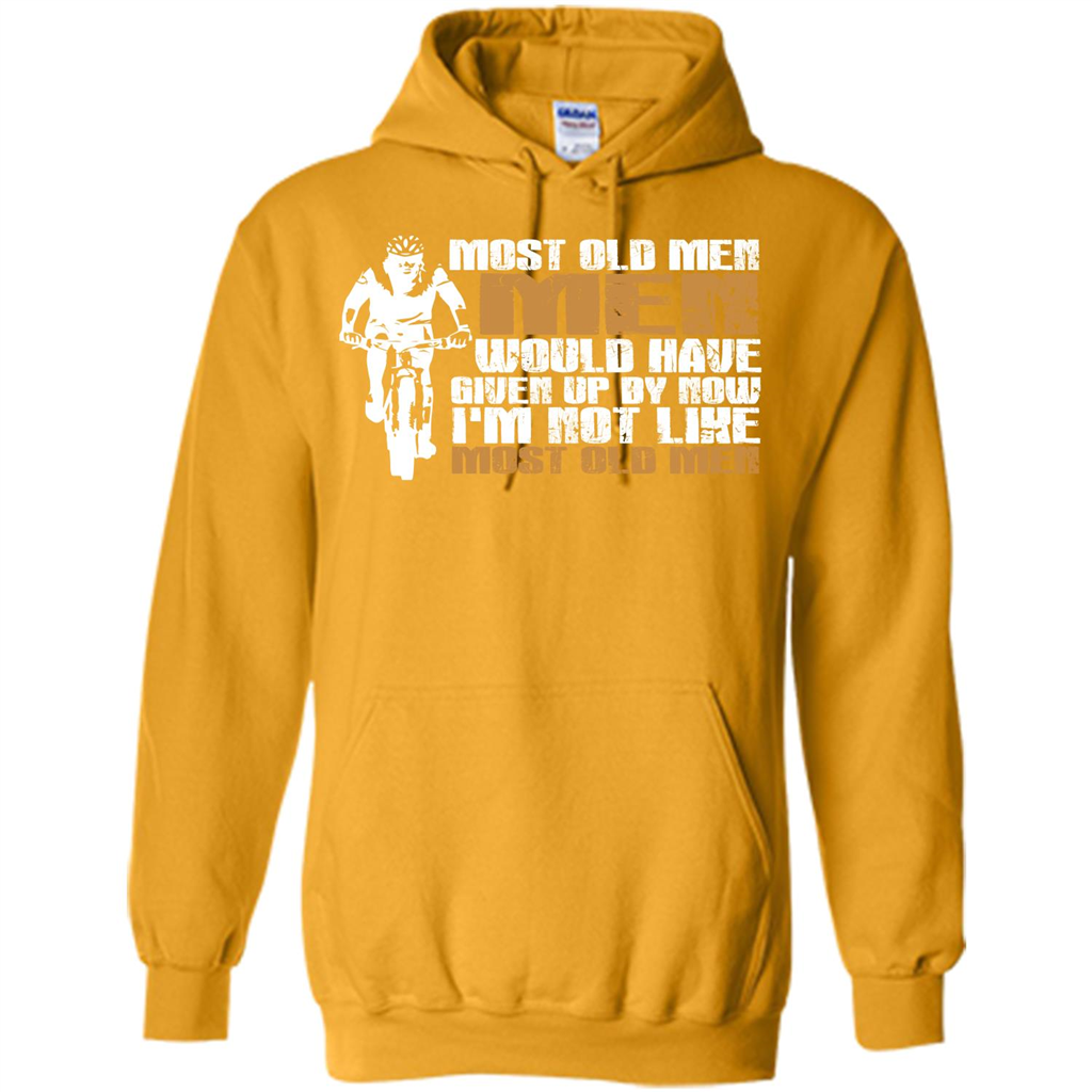 Bicycle Man T-shirt Most Old Men Would Have Given Up By Now I'm Not Like Most Old Men Gold