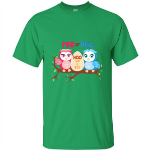 Pregnancy T-shirt Owl Pink Or Blue Hoo Will It Be