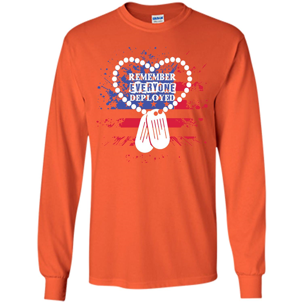 Military T-shirt RED Remember Everyone Deployed Orange