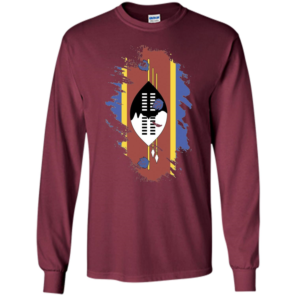 Flag of Swaziland T-shirt National Swaziland T-shirt Maroon