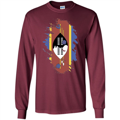 Flag of Swaziland T-shirt National Swaziland T-shirt Maroon