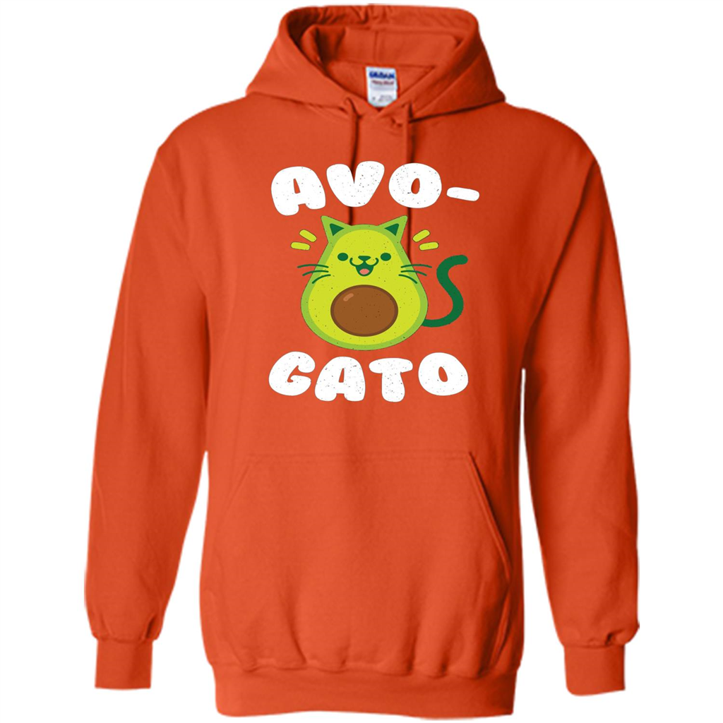 Avogato - Avocado Cat - Funny Avocado T-shirt Orange