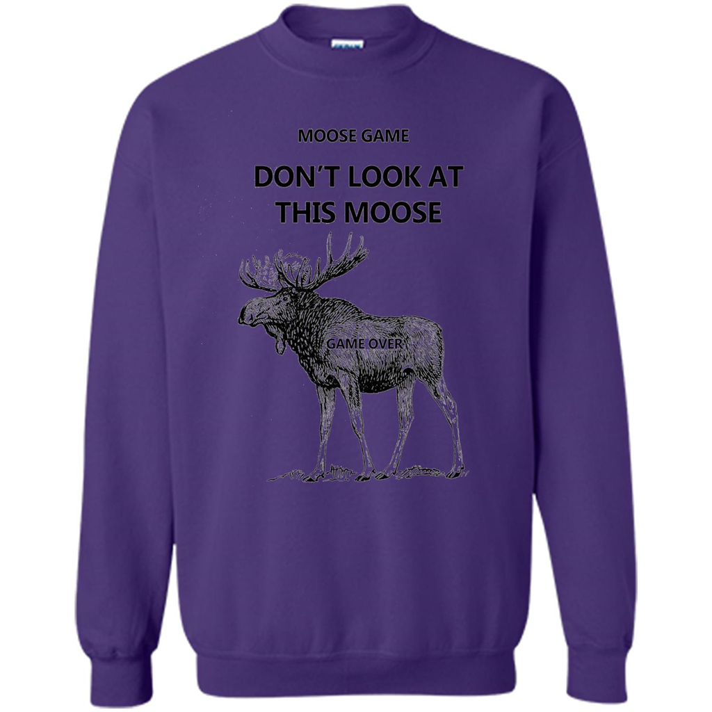 Moose Game Don't Look at This Moose Funny T-shirt Purple