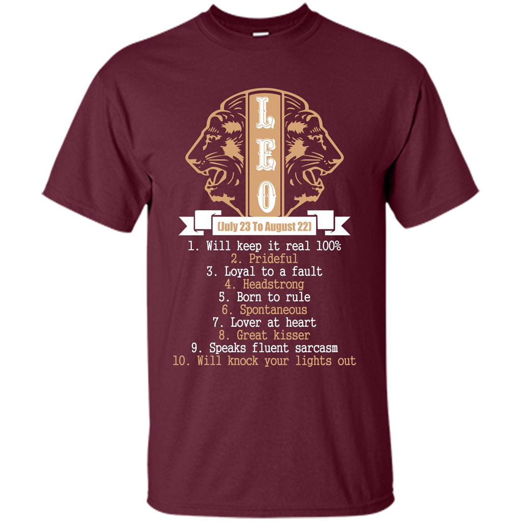 Leo T-shirt Will Knock Your Lights Out Maroon