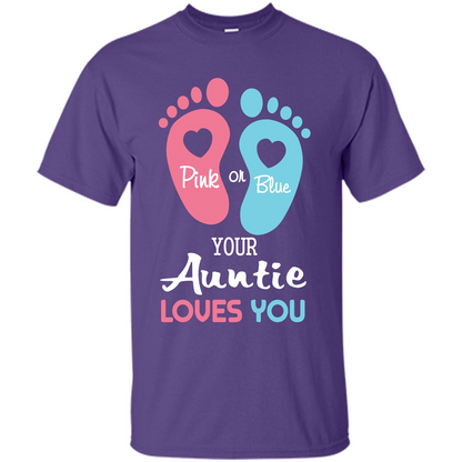 Baby T-shirt Pink Or Blue Your Auntie Loves You Purple