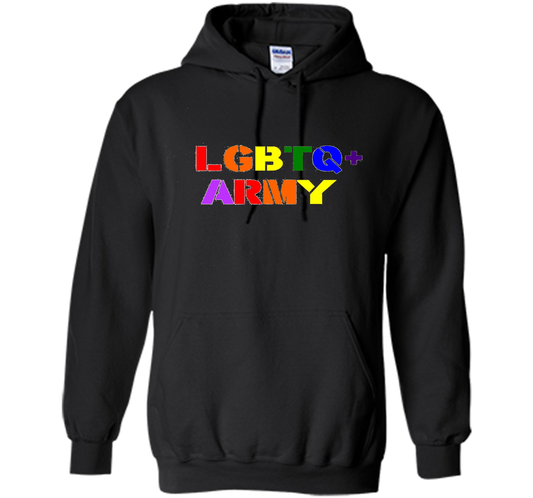 LGBTQ+ Army T-Shirt cool shirt Black