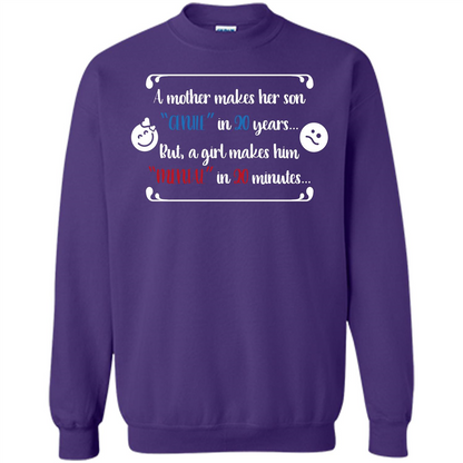 Funny T-shirt A Girl Makes Him Mental In 20 Minuutes Purple