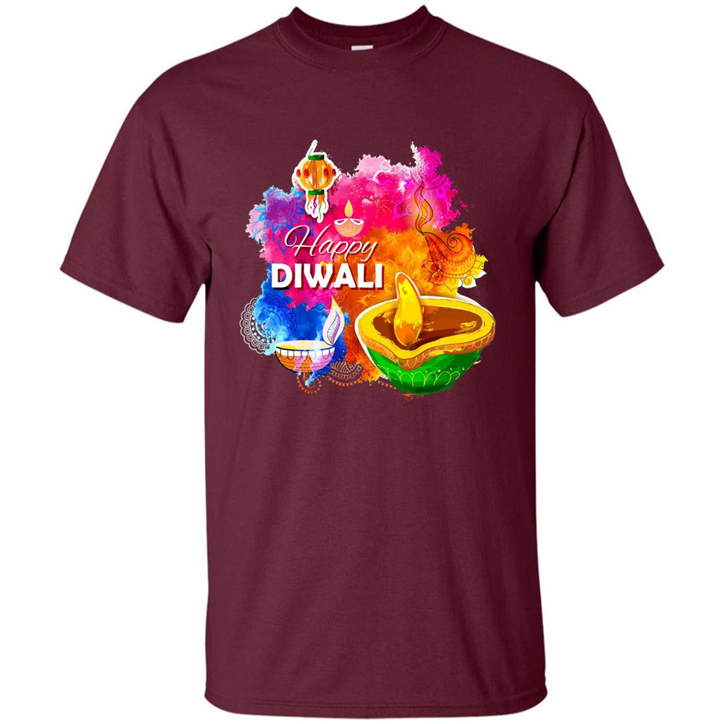 Happy Diwali Deepavali T-Shirt October 19th T-shirt Maroon