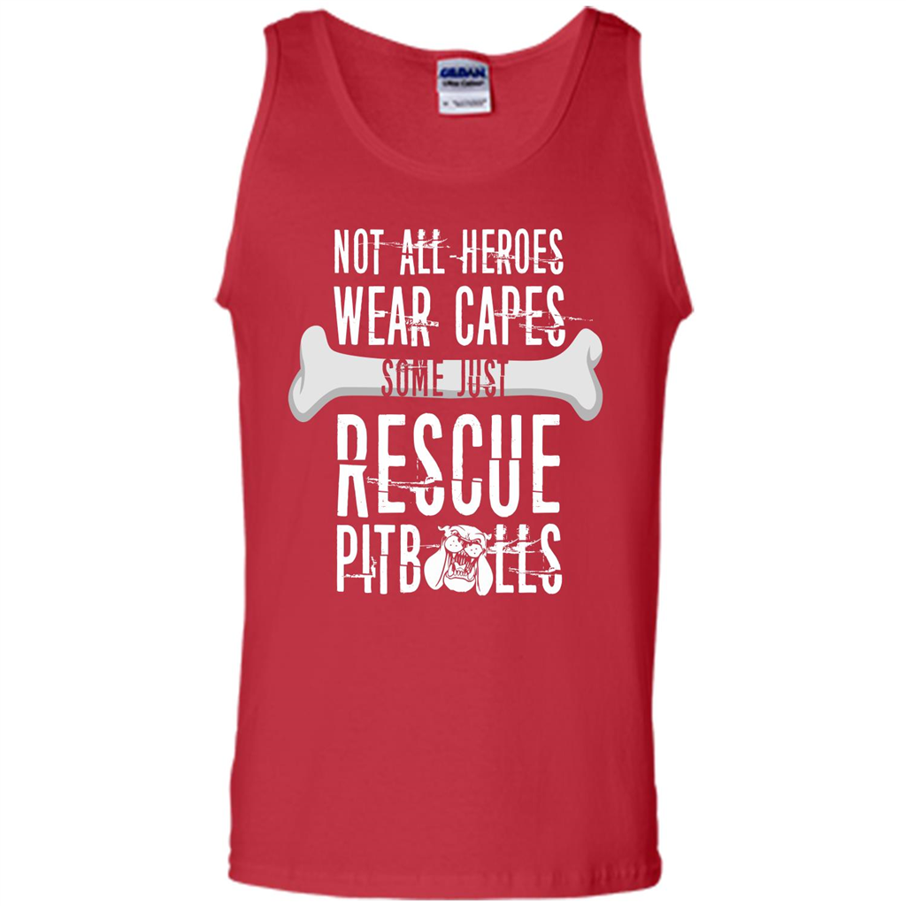 Pitbulls. Not All Heroes Wear Capes Some Just Rescue Pitbulls T-shirt Red