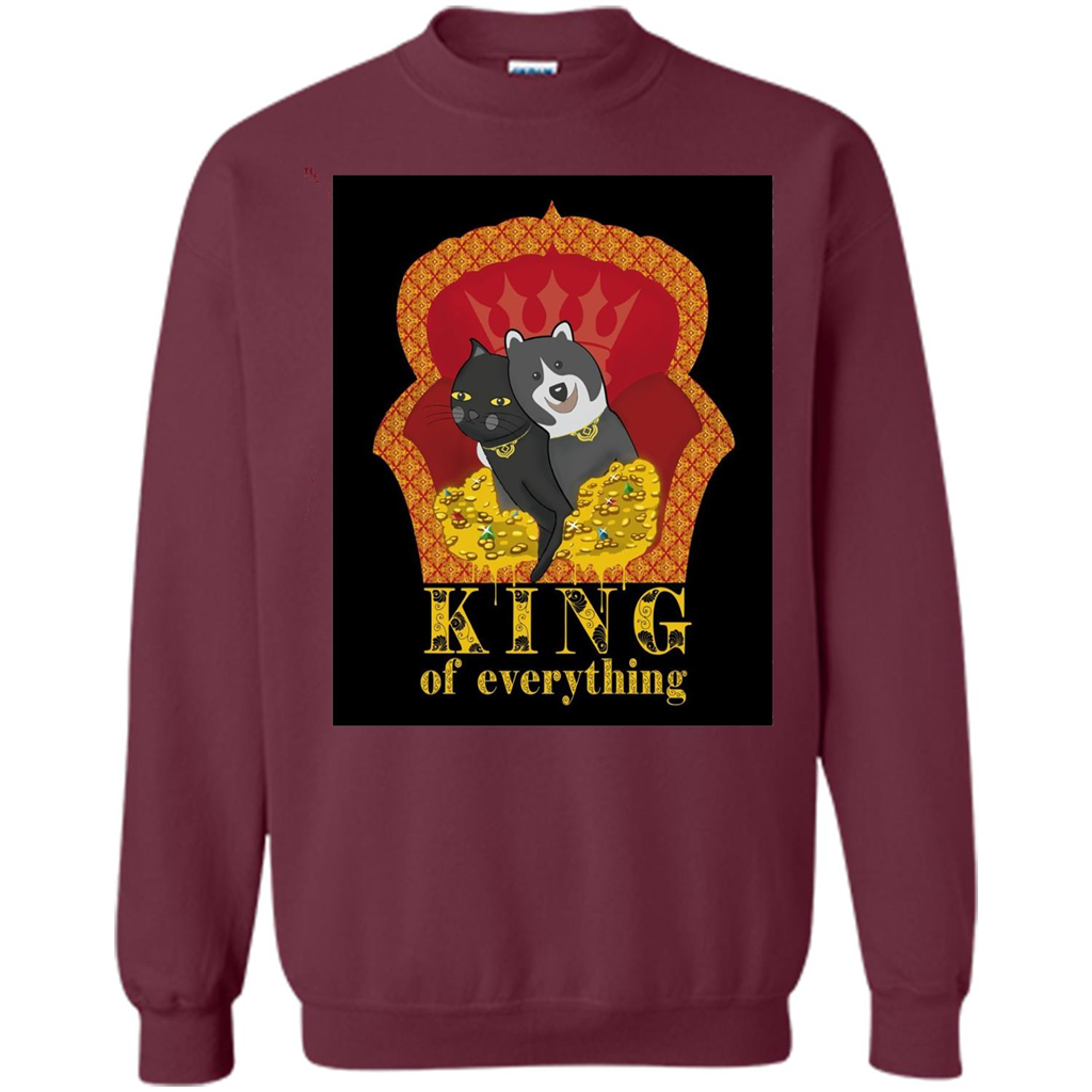 Cats And Dogs Lovers T-shirt King Of Everything Maroon