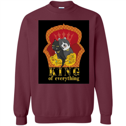 Cats And Dogs Lovers T-shirt King Of Everything Maroon