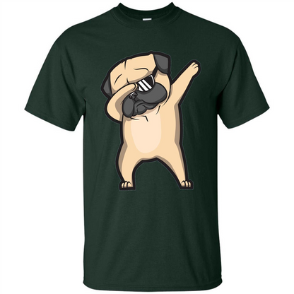 Dabbing Pug Shirt - Cute Funny Dog Dab T-shirt Forest Green