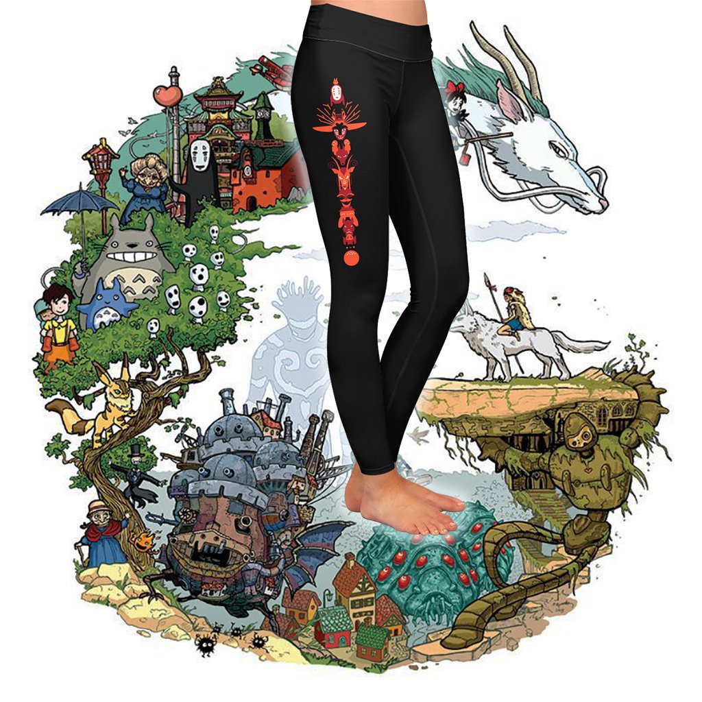 Studio Ghibli Totem Pole 3D Leggings