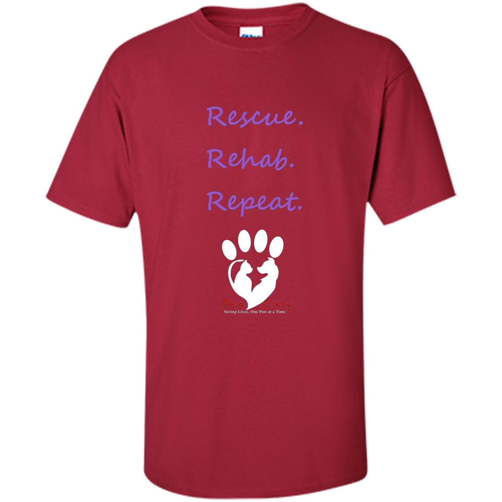 Rescue Rehab Repeat T-shirt Cardinal
