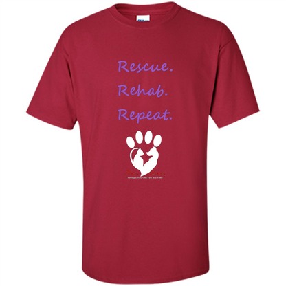 Rescue Rehab Repeat T-shirt Cardinal