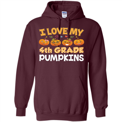 I Love my 4th Graders Pumpkins T-Shirt Fourth Grade Teacher Maroon