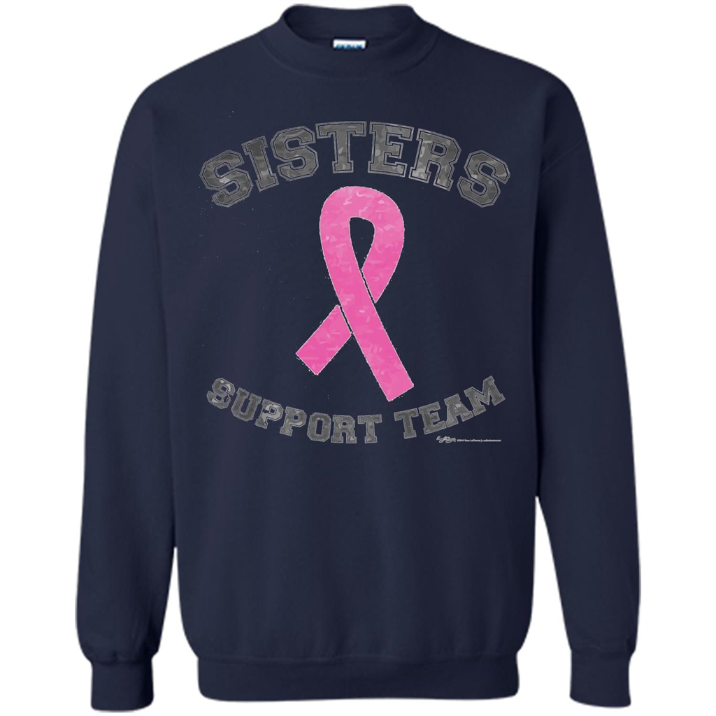 Breast Cancer Awareness T-shirt Sisters Support Team Navy