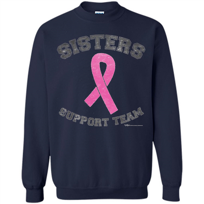 Breast Cancer Awareness T-shirt Sisters Support Team Navy