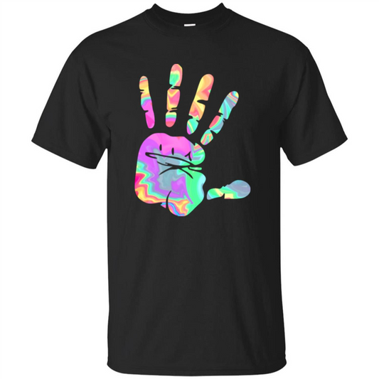 Hand Print Watercolor T-shirt Black