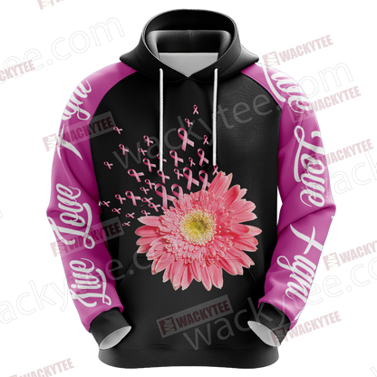 Breast Cancer - Live Love Fight 3D Hoodie