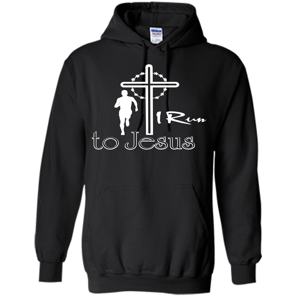 Christian T-shirt I Run To Jesus T-shirt Black