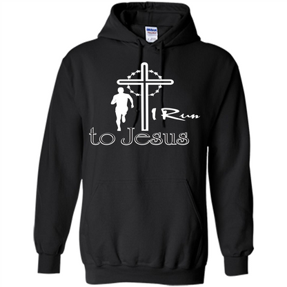 Christian T-shirt I Run To Jesus T-shirt Black