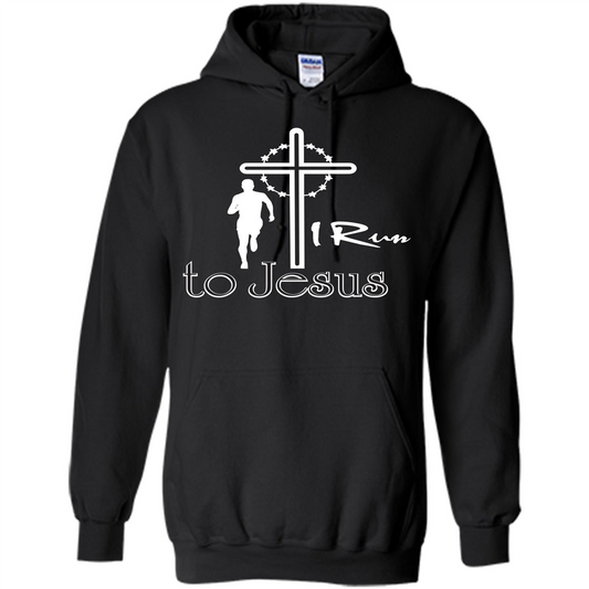 Christian T-shirt I Run To Jesus T-shirt Black