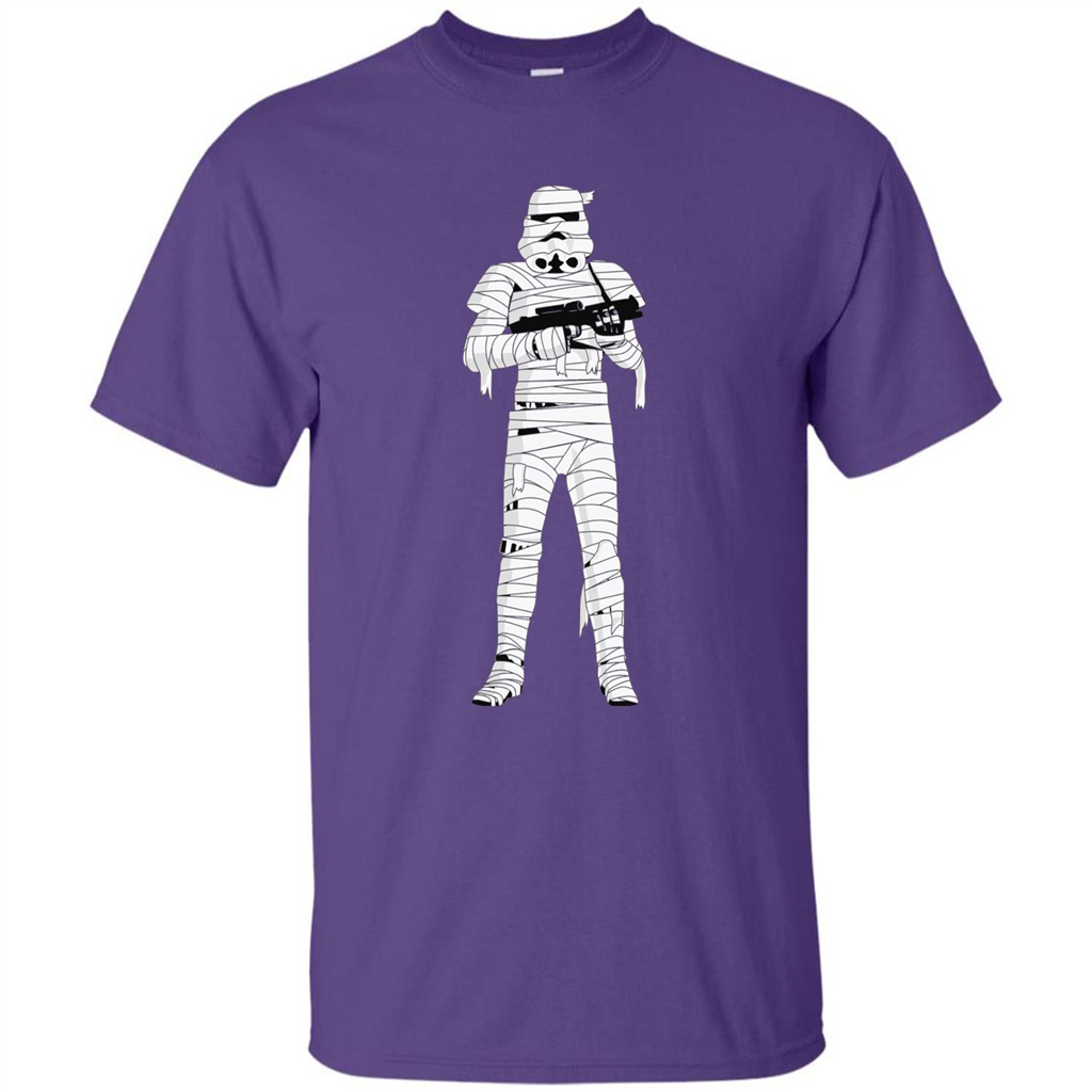 Stormtrooper Mummy Wraps Halloween T-Shirt Purple