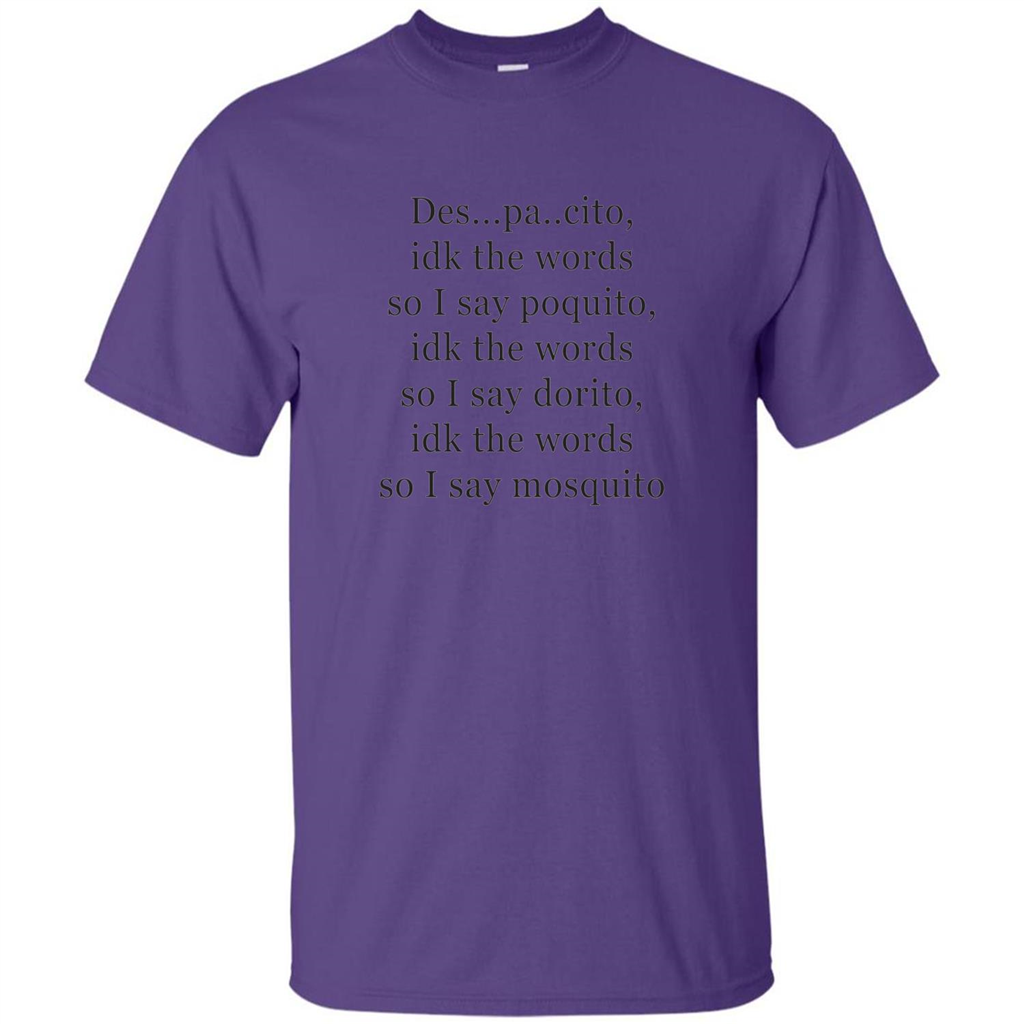 Despacito Funny Lyrics Spanish T-Shirt For Music Lover Purple