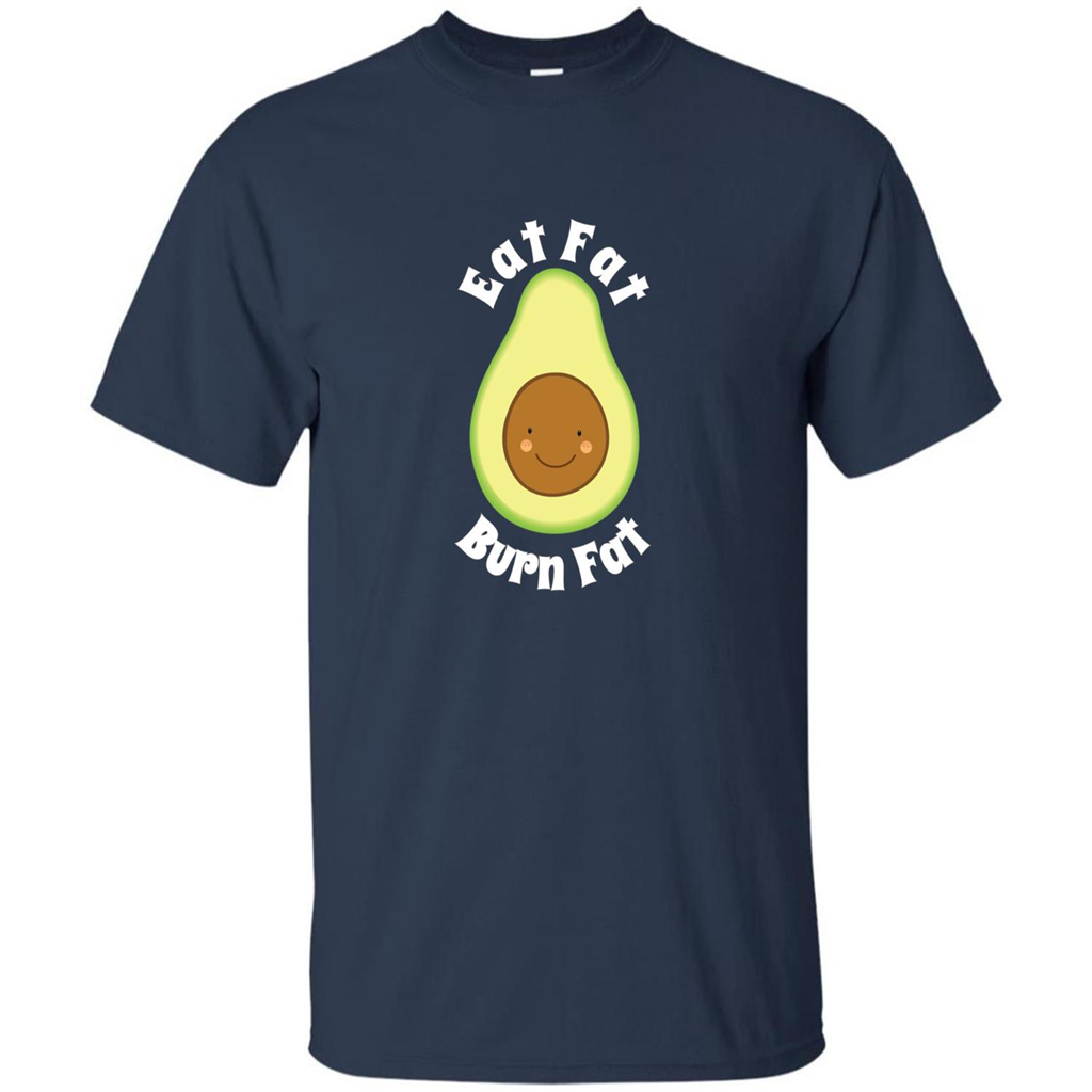 Eat Fat Burn Fat Avocado T-shirt Navy