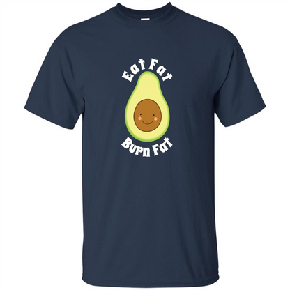 Eat Fat Burn Fat Avocado T-shirt Navy