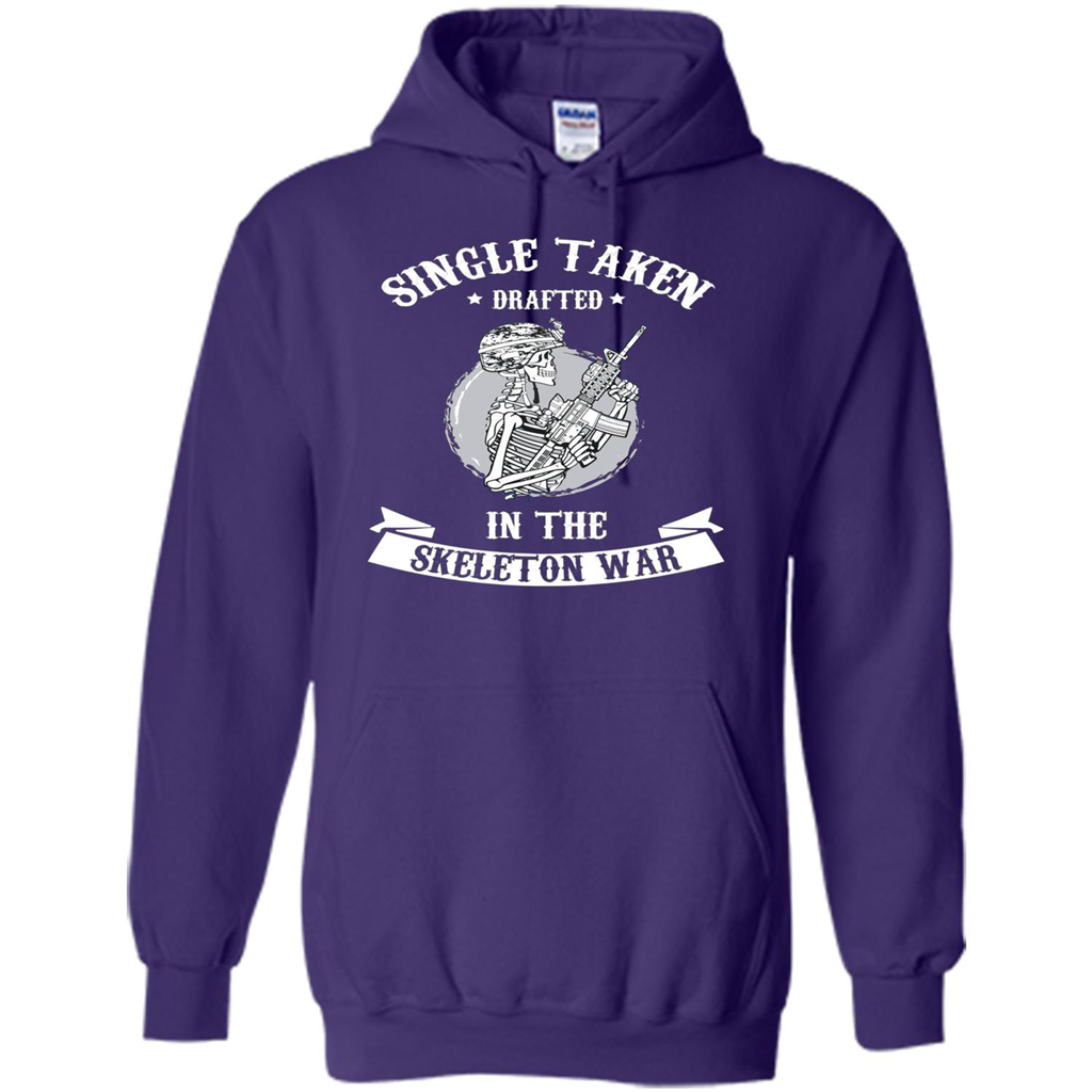 Halloween T-shirt Single Taken Drafted In The Skeleton War Purple