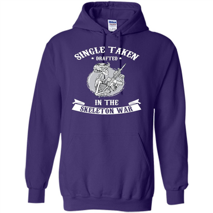 Halloween T-shirt Single Taken Drafted In The Skeleton War Purple
