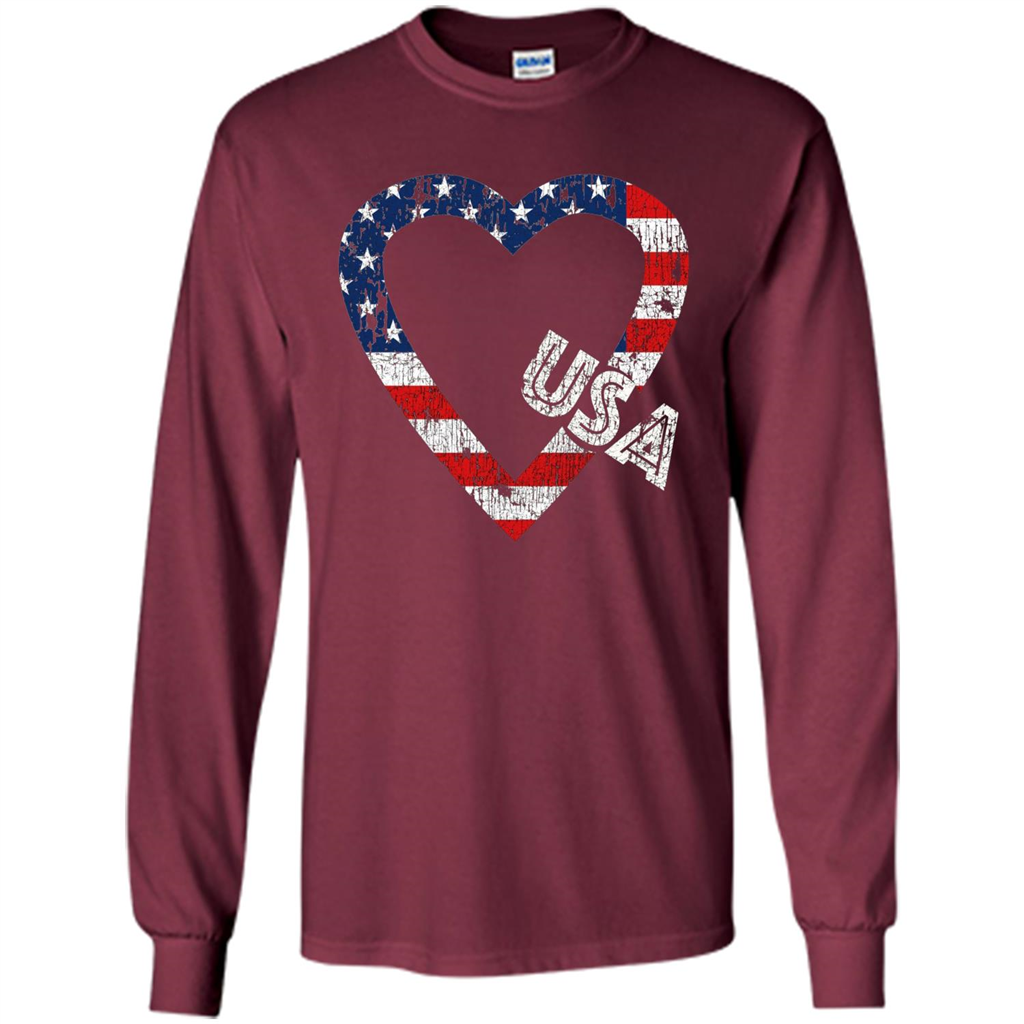 Independence Day T-shirt Love USA Maroon