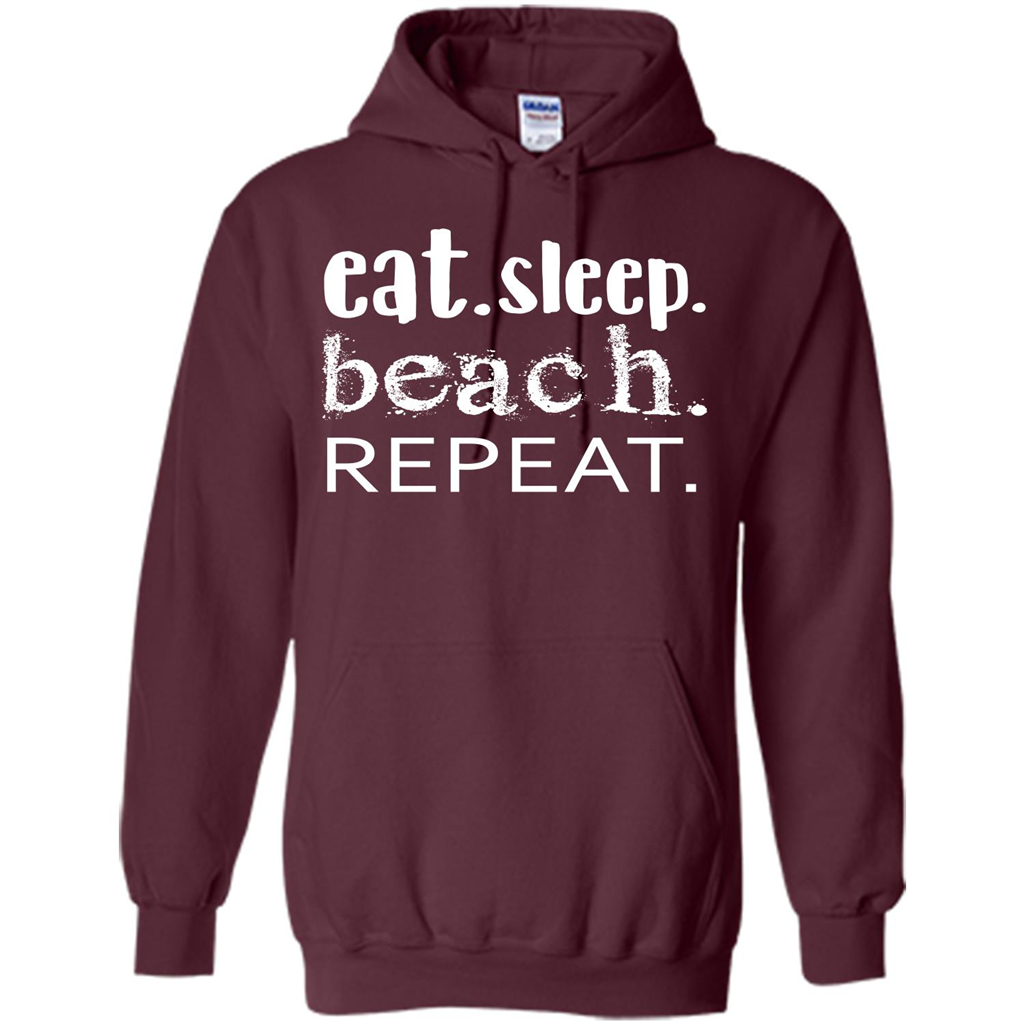 Eat Sleep Beach Repeat T-shirt Maroon