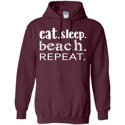 Eat Sleep Beach Repeat T-shirt Maroon